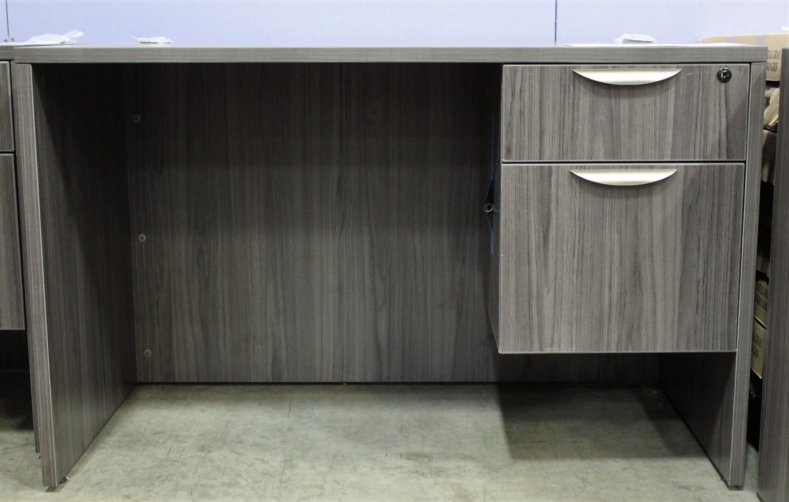 Performance Furnishings 48"×30" Desk w/ Hanging Pedestal, "Coastal Gray