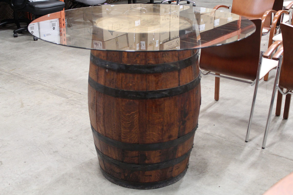 Whiskey barrel table and chairs for sale clearance