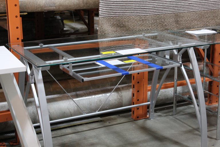 Realspace Vista 48"W Glass Computer Desk Laber's Furniture