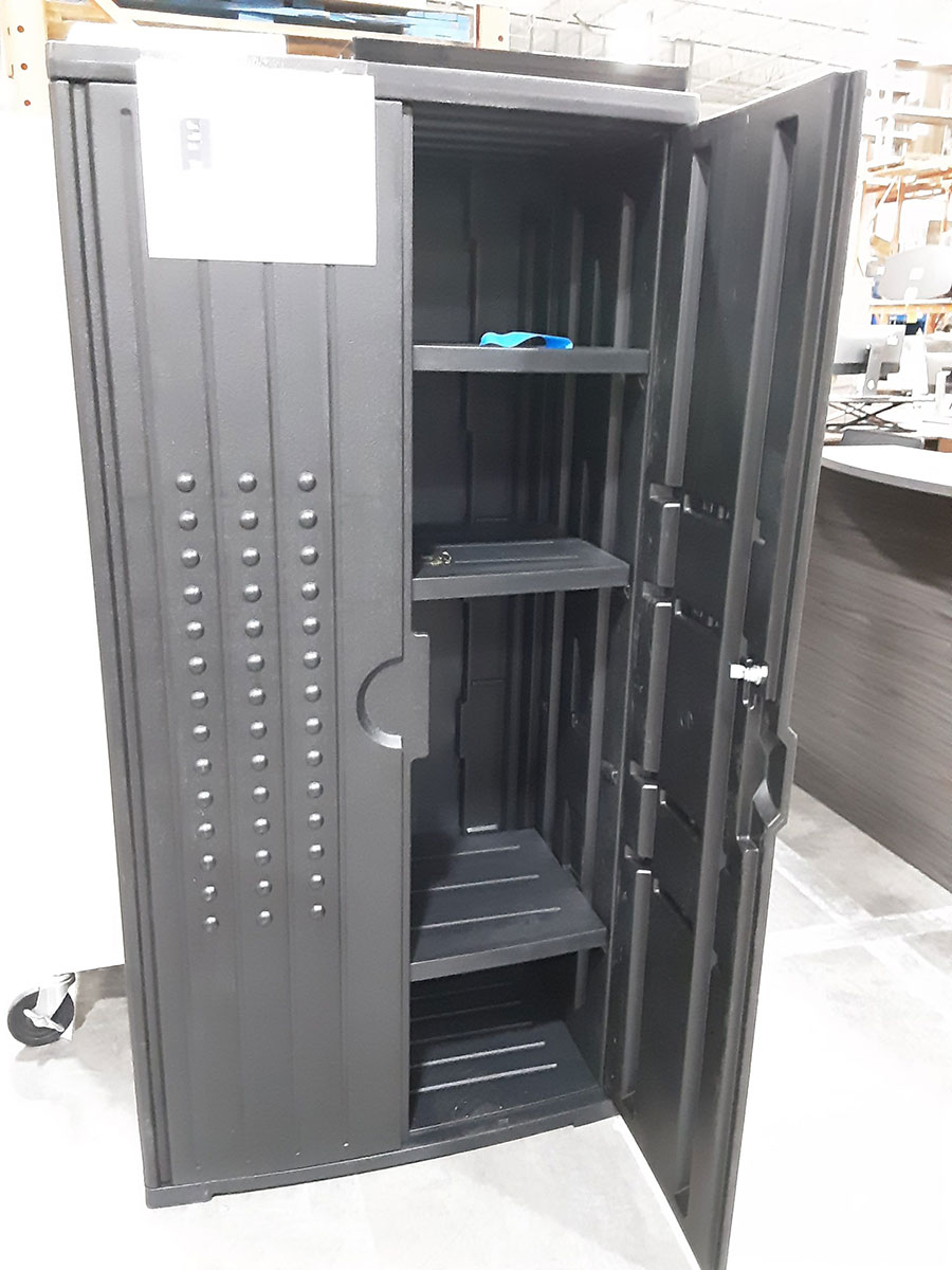 Iceberg Officeworks 3 Shelf Storage 2 Door Black with Key Lock