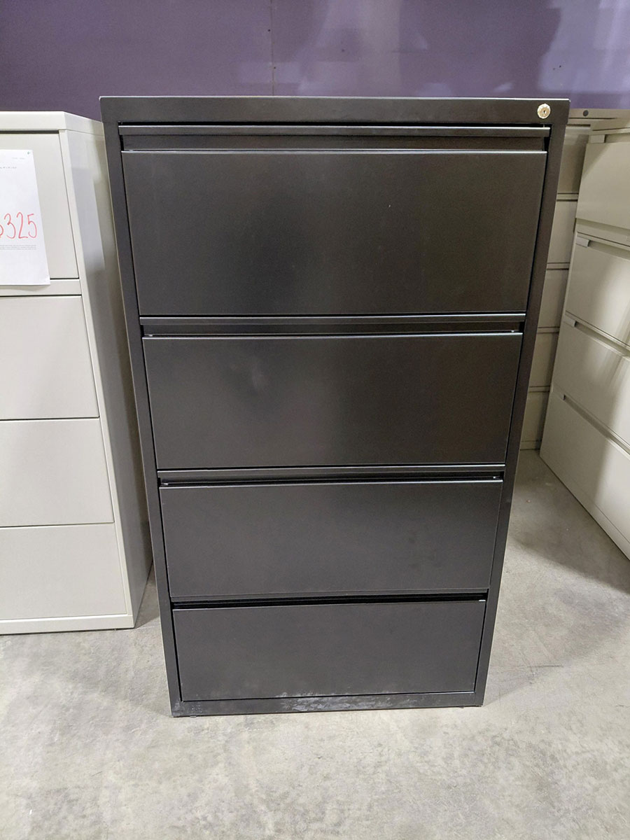 Alera Lateral File, 4 Legal/Letter-Size File Drawers, Black, 30\, image size:900x1200