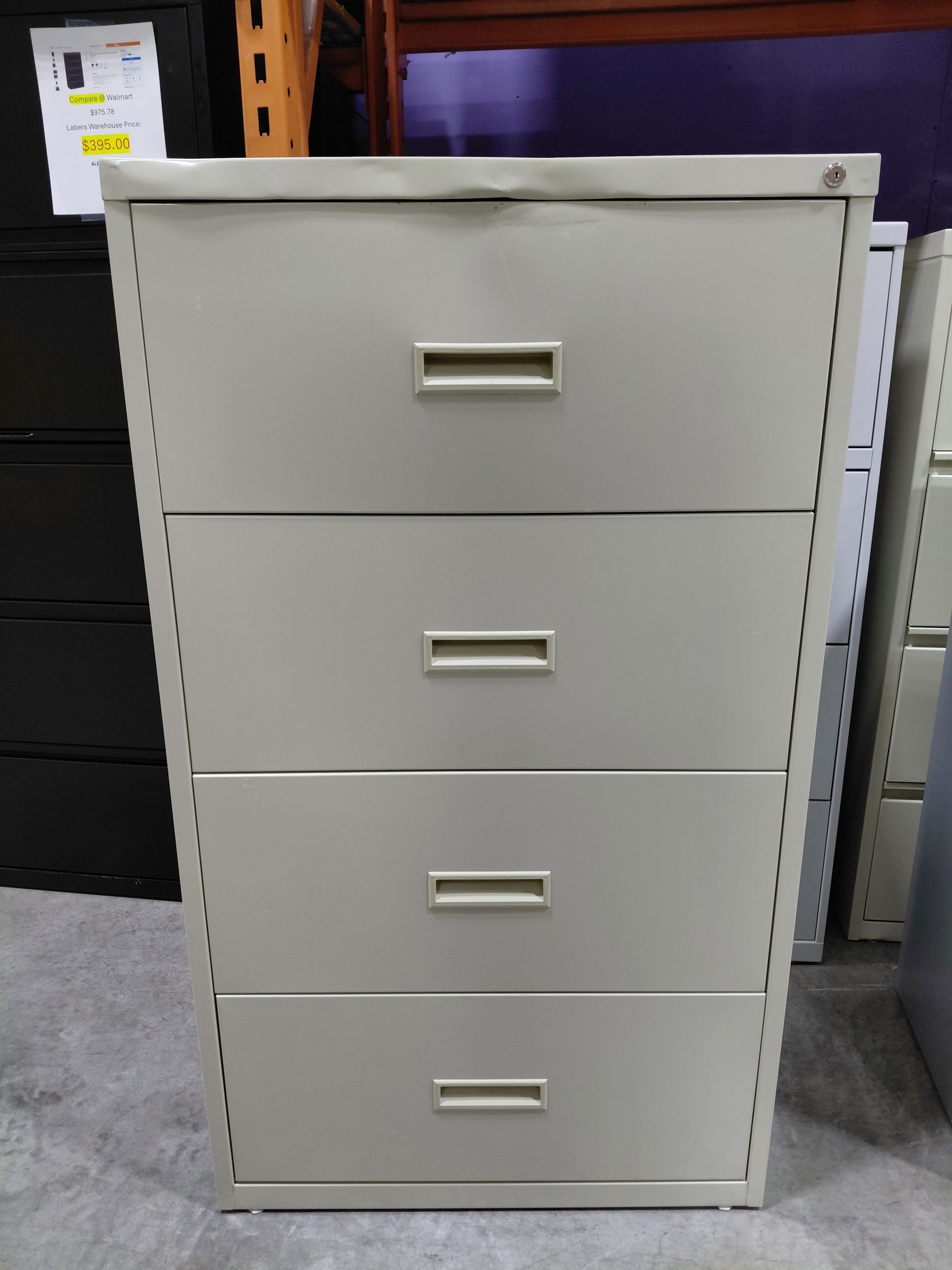 Hon 400 Series Lateral File, 4 Legal/Letter-Size File Drawers, Putty, 30\, image size:1920x2560